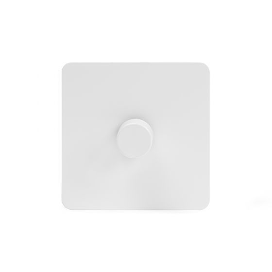 White Metal Dimmer Switch Flat Plate Screwless