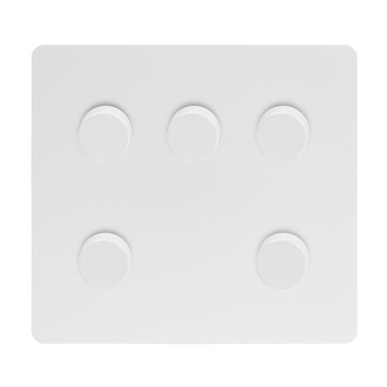 White Metal 5 Gang Dimmer Switch