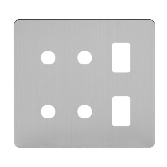 The Lombard Collection Flat Plate 6 Gang 2RM+4CM Dual Module Grid Switch Plate