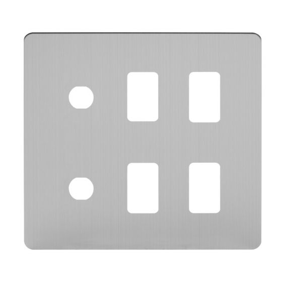 The Lombard Collection Flat Plate 6 Gang 4RM+2CM Dual Module Grid Switch Plate