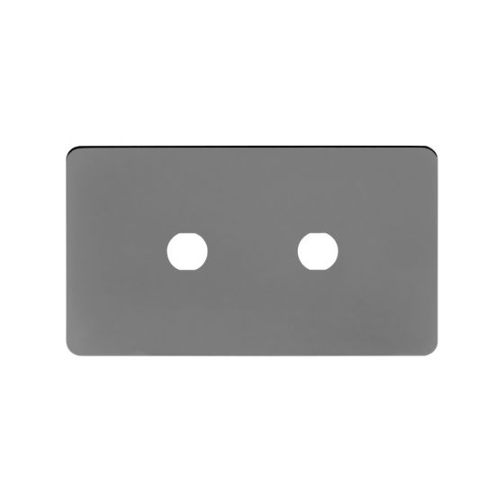 The Connaught Collection Flat Plate 2 Gang (Lg Plt) CM Circular Module Grid Switch Plate