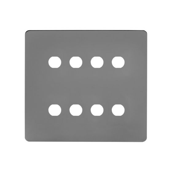 The Connaught Collection Flat Plate 8 Gang CM Circular Module Grid Switch Plate