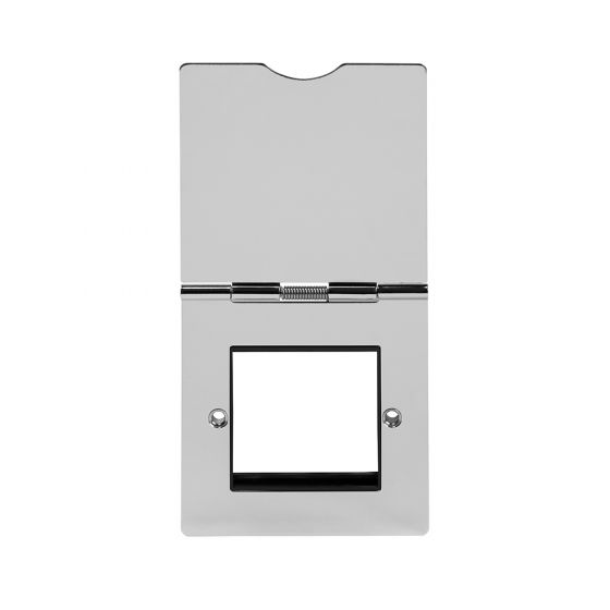 The Finsbury Collection Polished Chrome Black Insert Flat Plate 2 x25mm EM-Euro Module Floor Plate