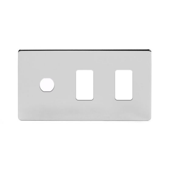 The Finsbury Collection 3 Gang 2RM+1CM Dual Module Grid Switch Plate