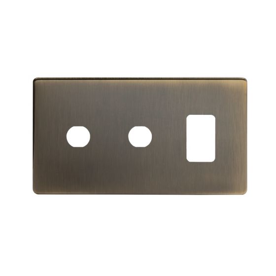 The Charterhouse Collection 3 Gang 1RM+2CM Dual Module Grid Switch Plate