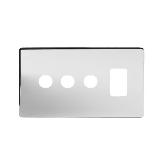 The Finsbury Collection 4 Gang 1RM+3CM Dual Module Grid Switch Plate