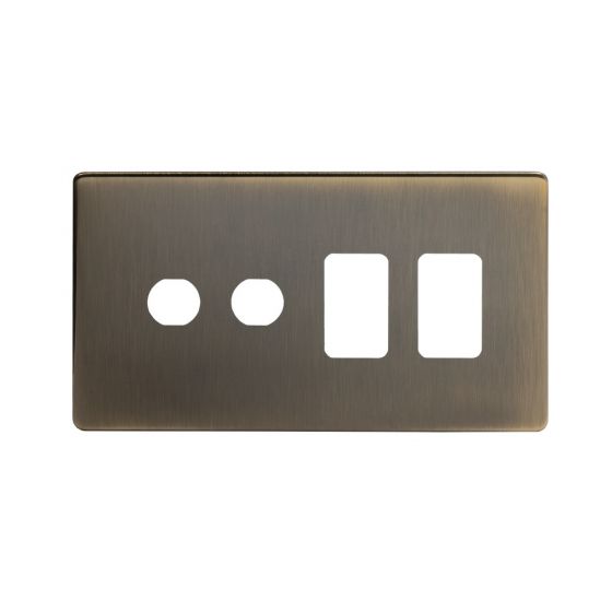 The Charterhouse Collection 4 Gang 2RM+2CM Dual Module Grid Switch Plate