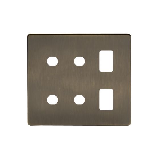 The Charterhouse Collection 6 Gang 2RM+4CM Dual Module Grid Switch Plate