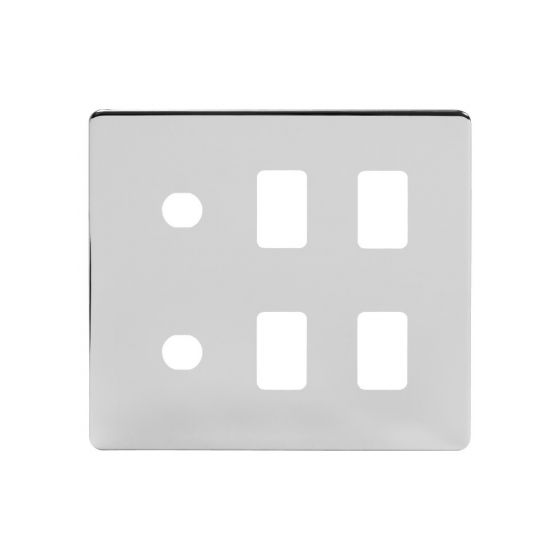 The Finsbury Collection 6 Gang 4RM+2CM Dual Module Grid Switch Plate