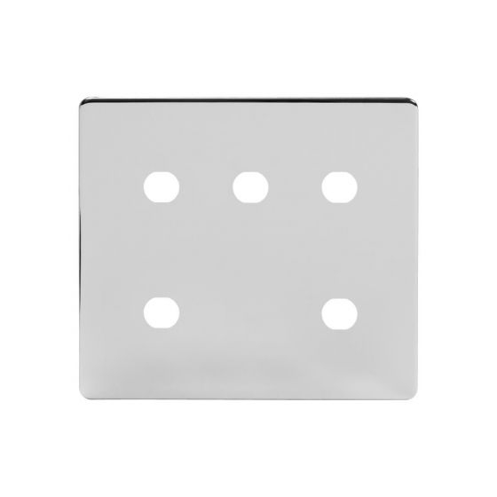 The Finsbury Collection Polished Chrome 5 Gang CM Circular Module Grid Switch Plate