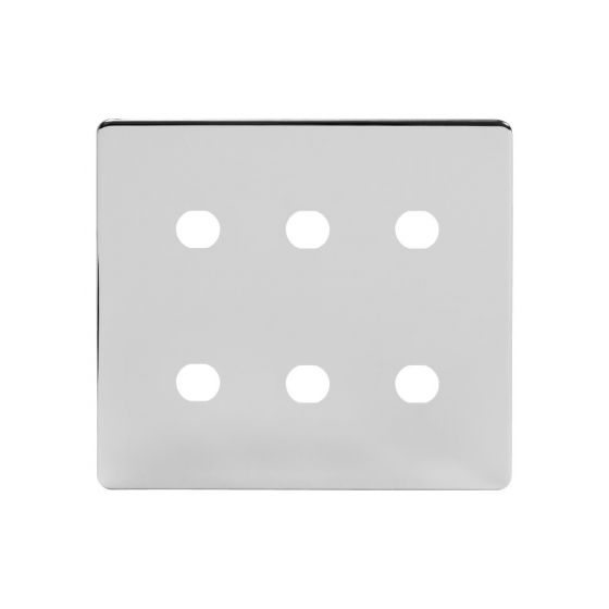 The Finsbury Collection 6 Gang CM Circular Module Grid Switch Plate