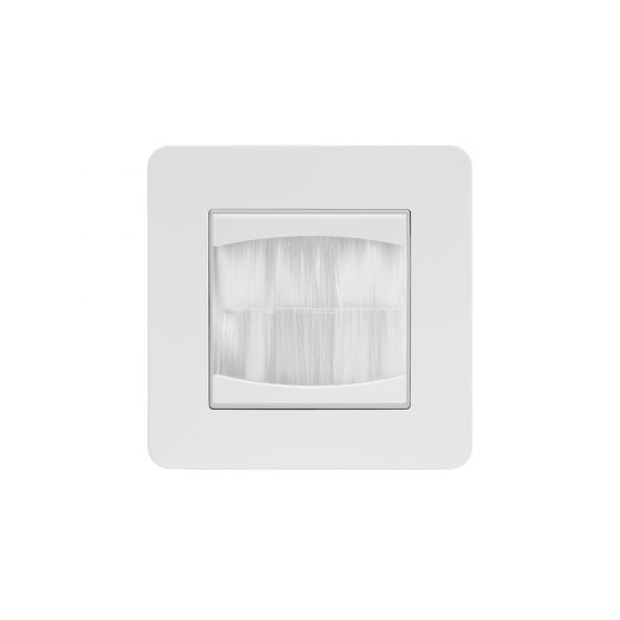 Soho Lighting White Metal Flat Plate 1 Gang 2 Module Brush Plate Wht Ins Screwless