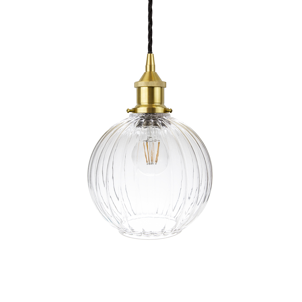 Henley Fluted Glass Globe Pendant Light