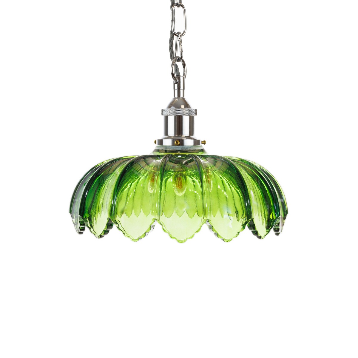 Organic Flora Green Glass Pendant Light
