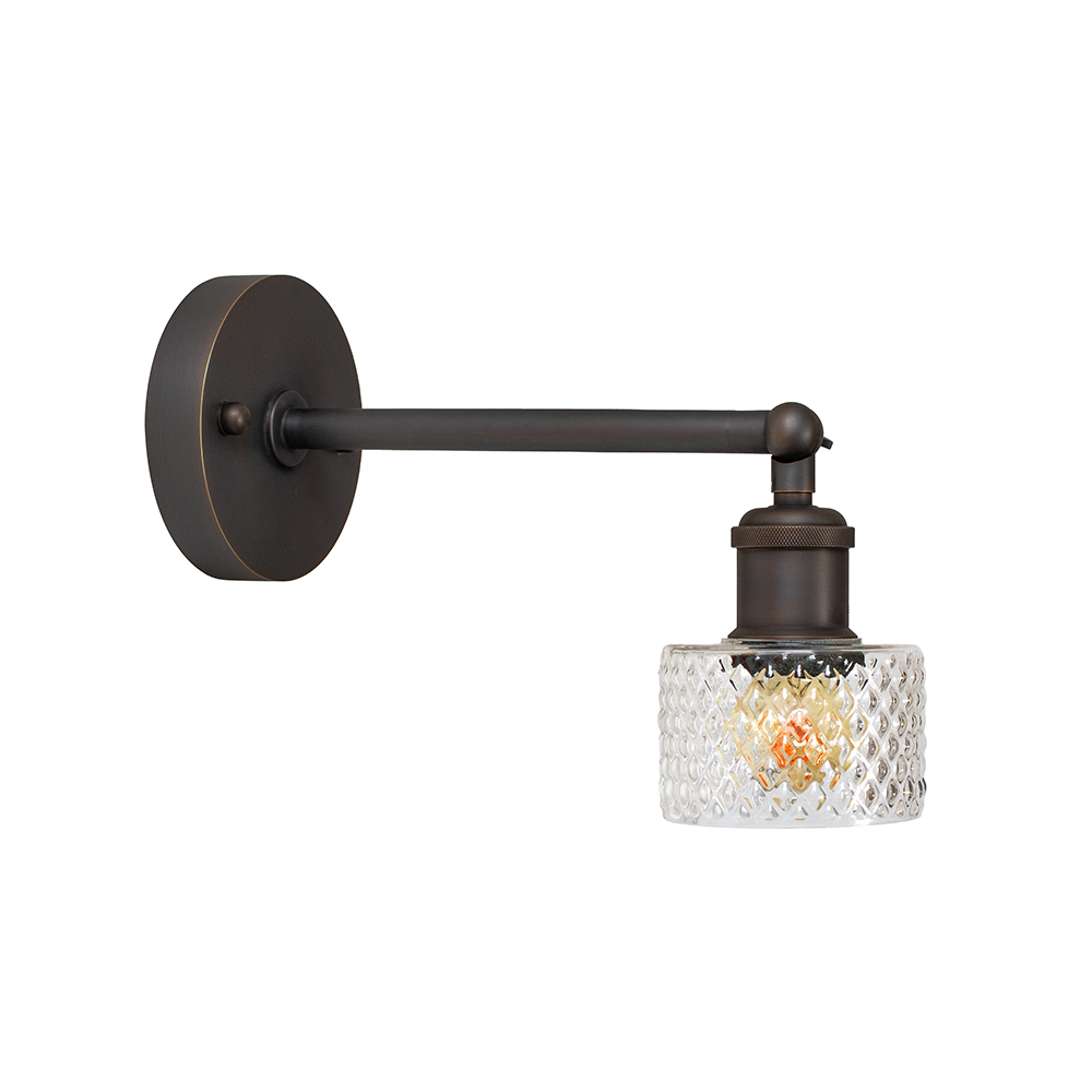 Dante Petite Prismatic Glass and Bronze Wall Light