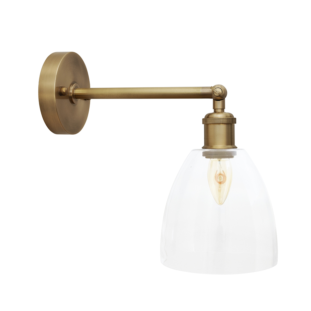 Potter Clear Glass and Brass Wall Light
