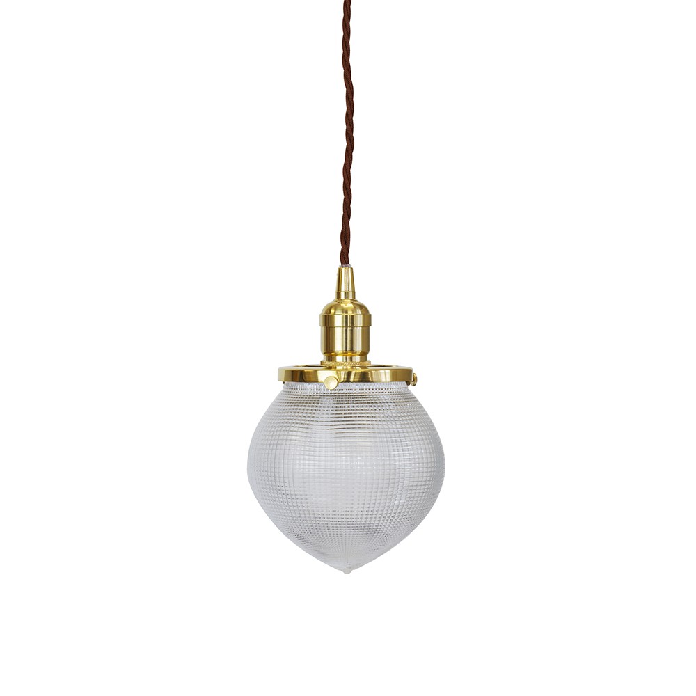 Hollen Acorn Polished Brass Prismatic Glass Pendant