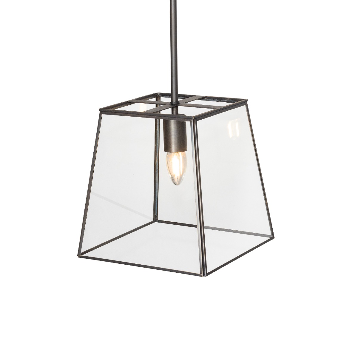 London Geotrapeze Metal Glass Lantern Pendant Light