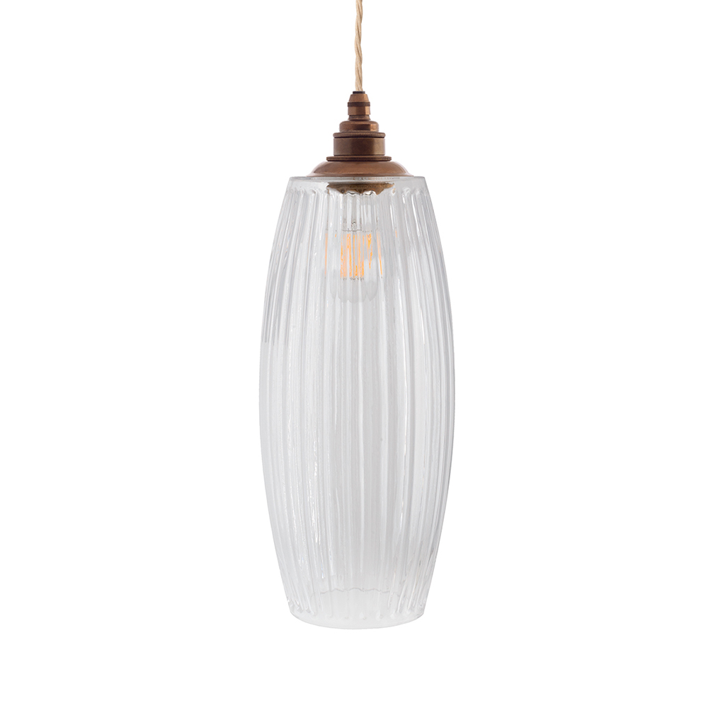 Henley Curve Fluted Glass Pendant Light