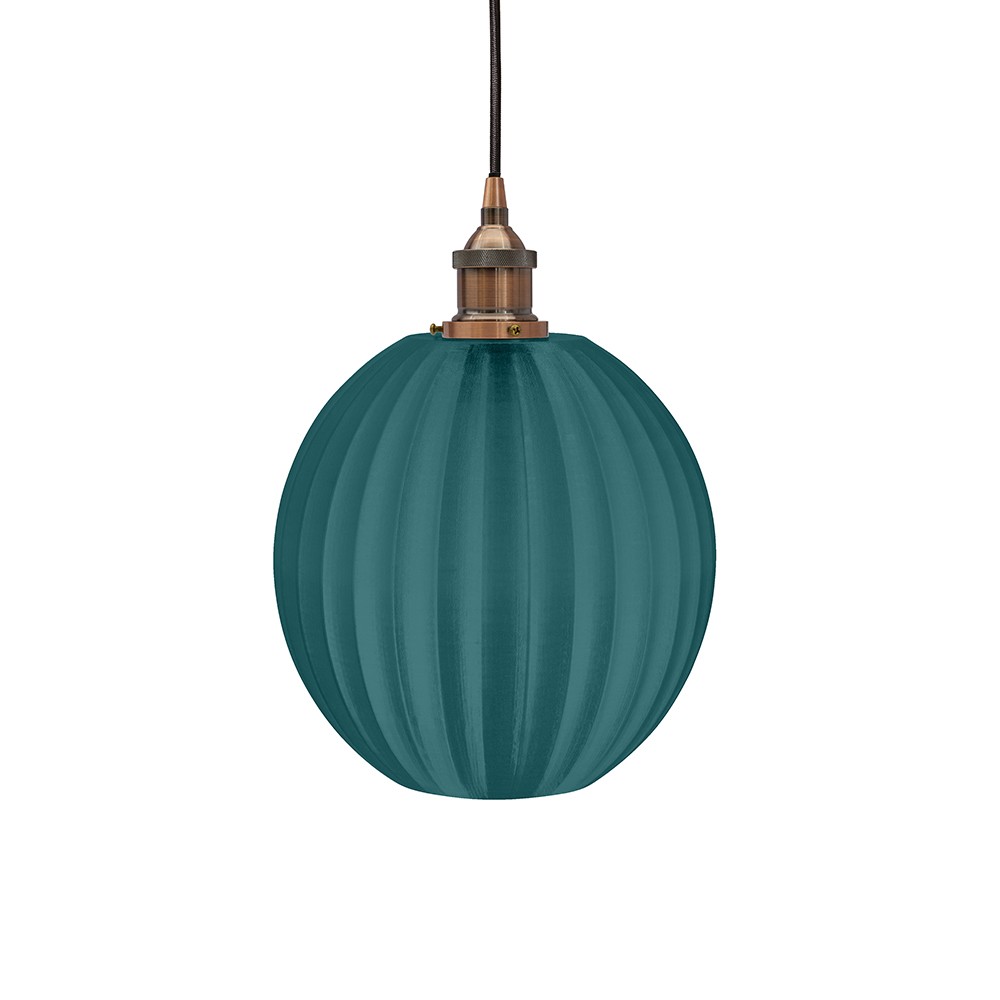 Baltic Fluted Globe Pendant Emerald Green