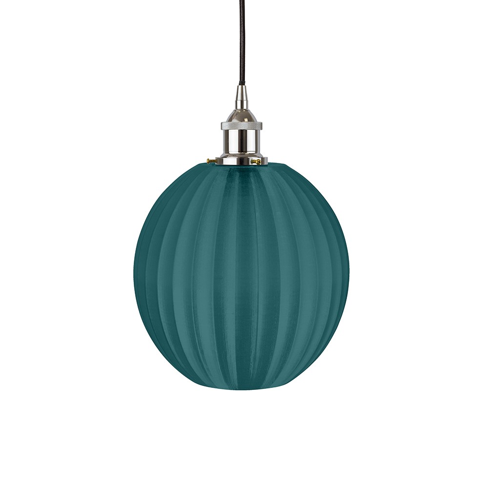 Baltic Fluted Globe Pendant Emerald Green