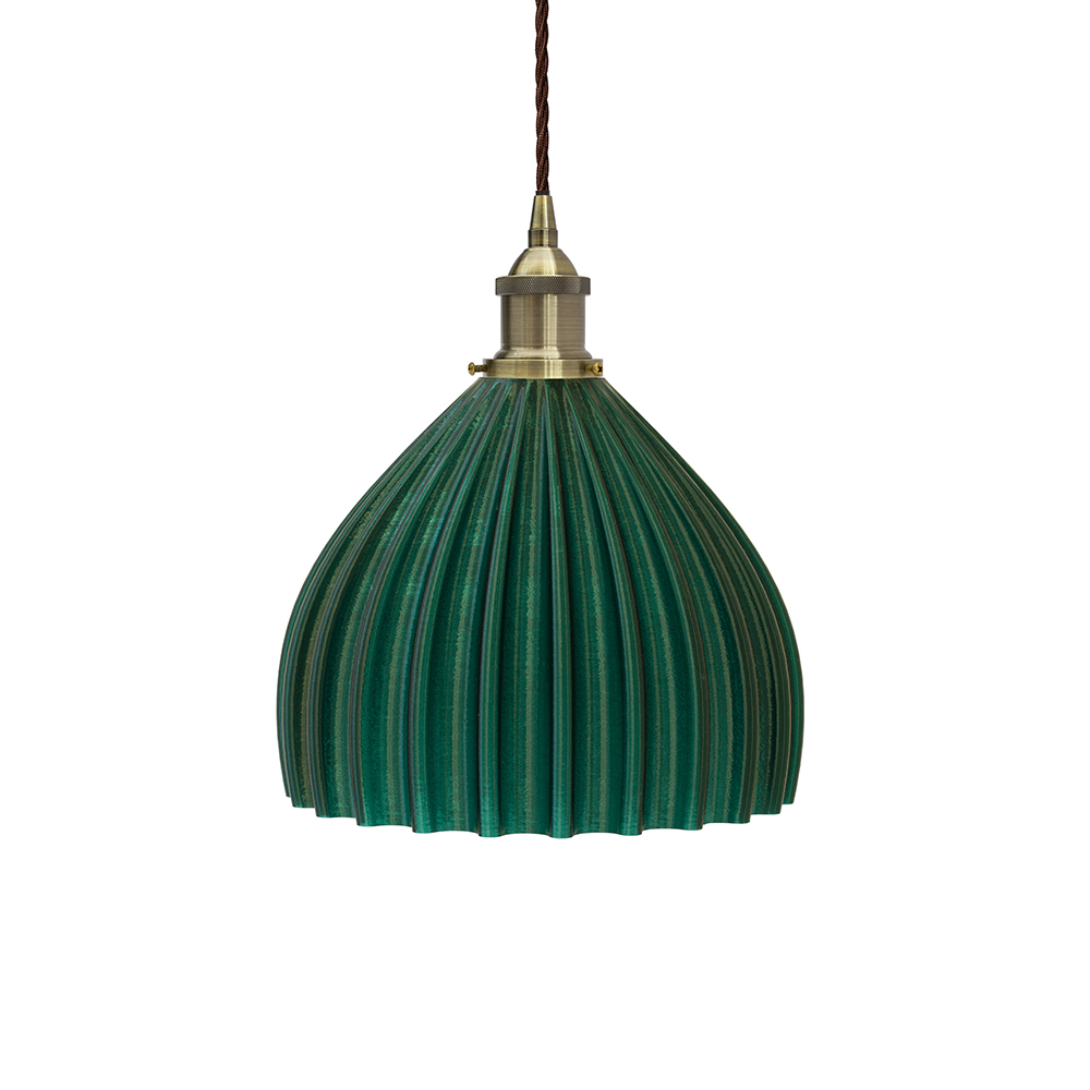 Large Scallop Shell Pendant Emerald Green