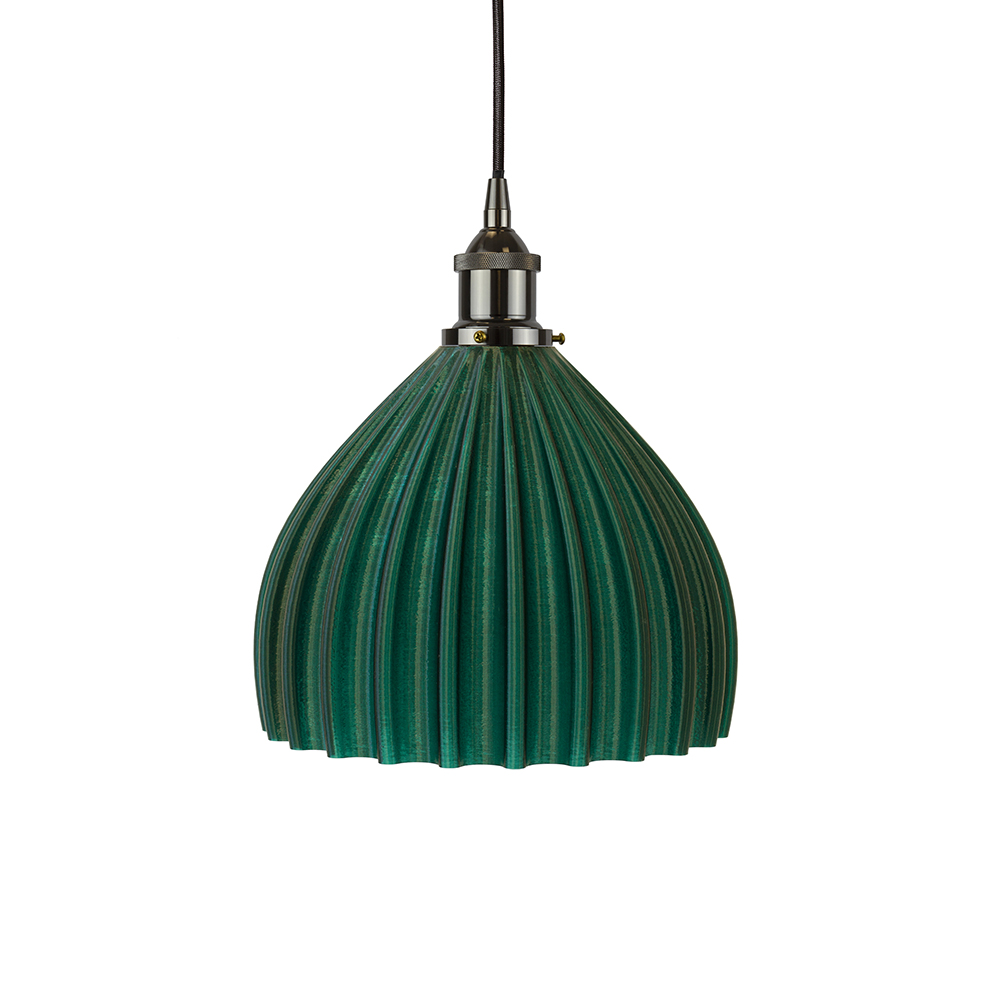 Large Scallop Shell Pendant Emerald Green