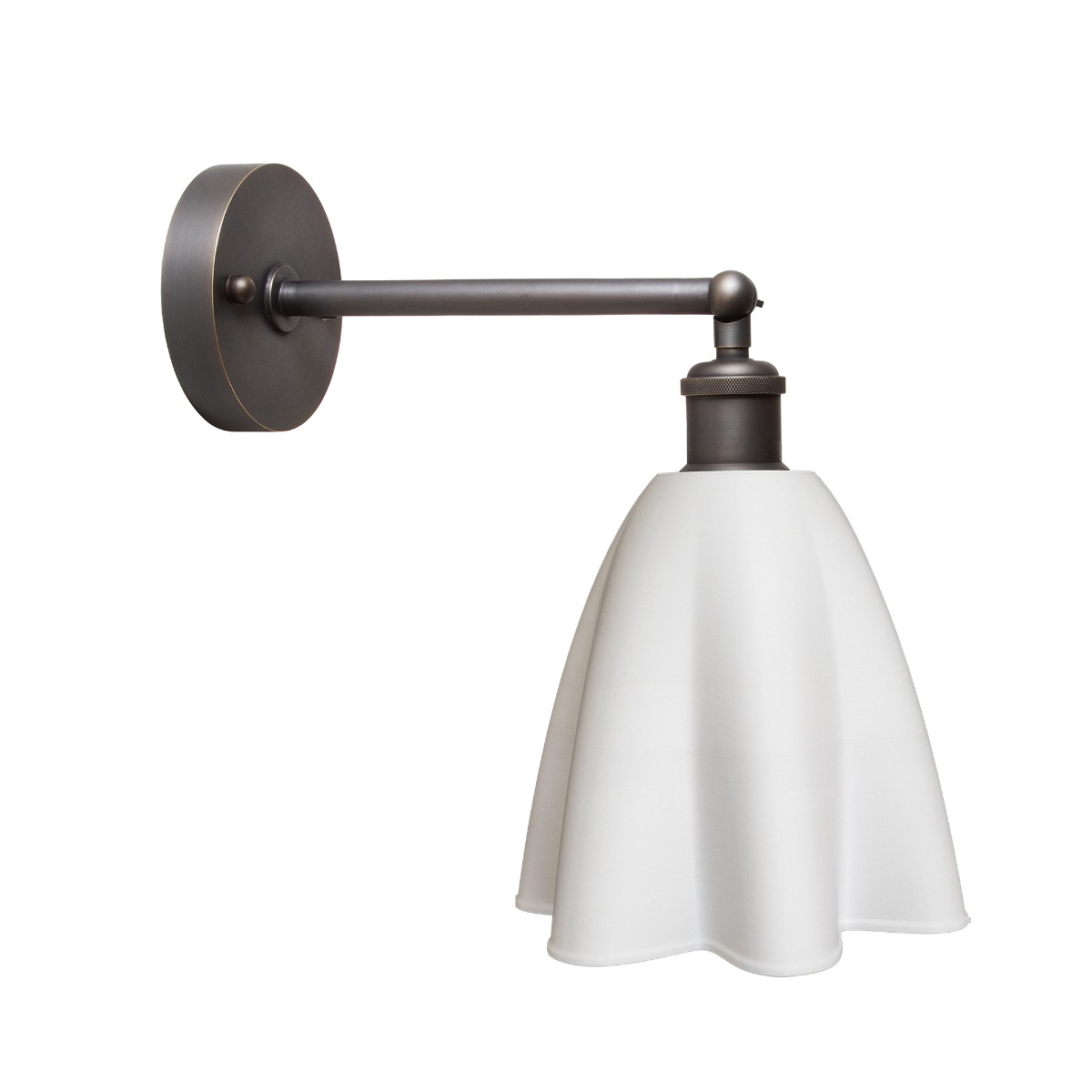 Soft White Fluted Cloth Wall Light