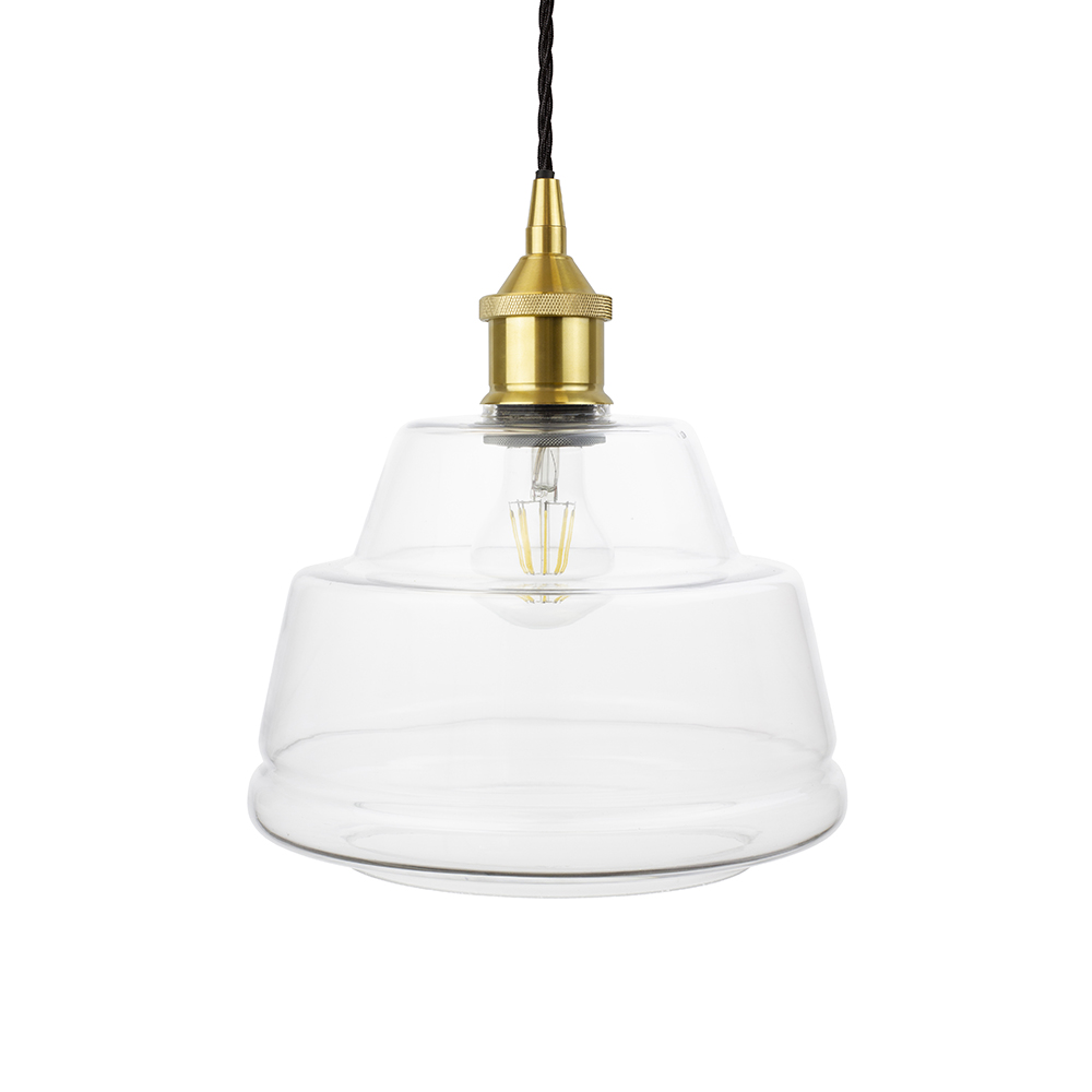 Stepped Clear Glass Pendant Light