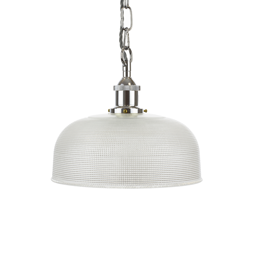 Prismatic Stepped Dome Glass Pendant Light