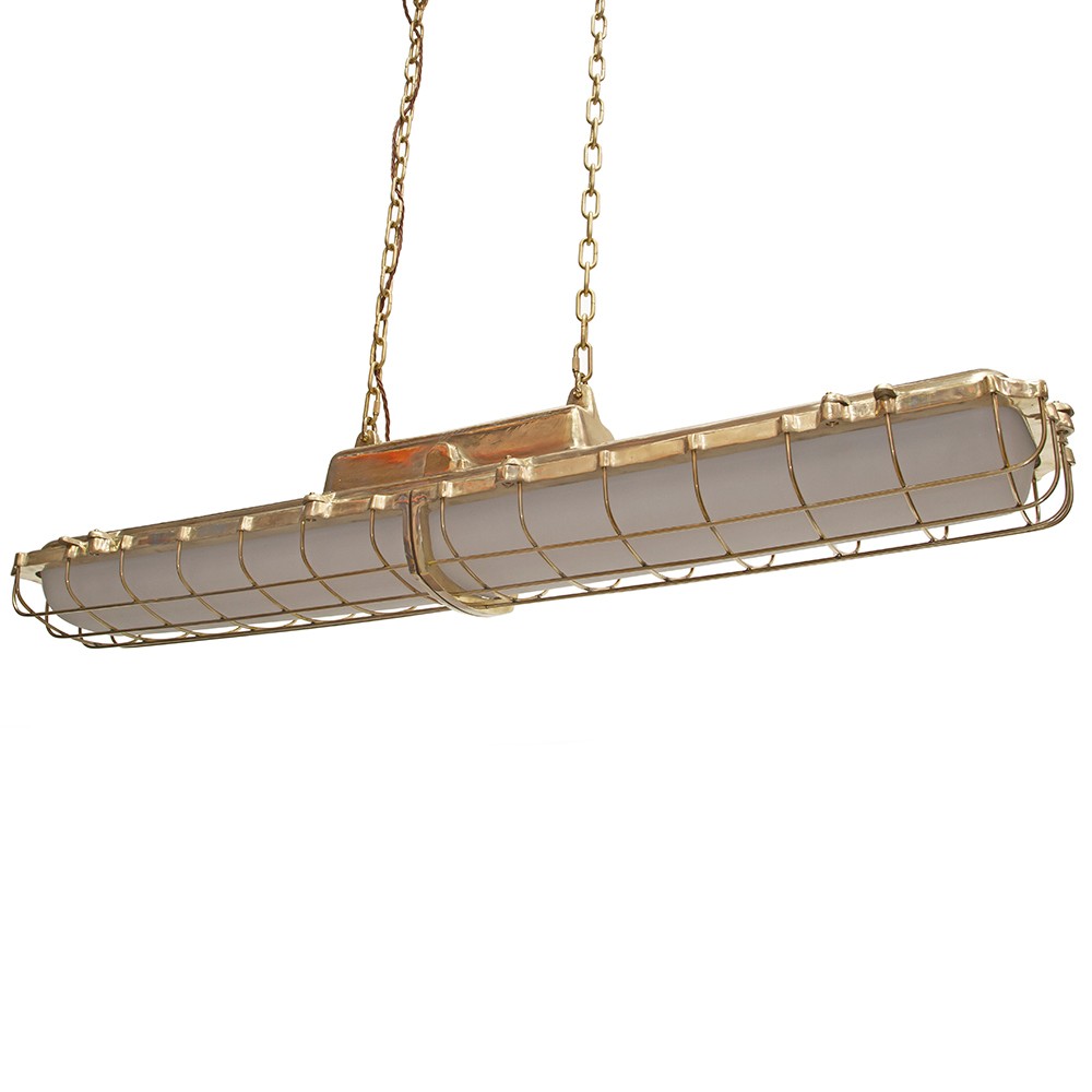 Warwick Brass Industrial Strip Large Pendant Light