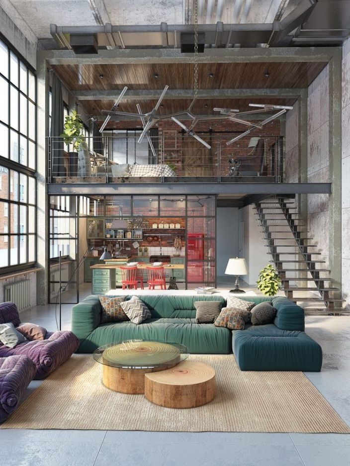 industrial chic lighting living room kitchen interior design decor