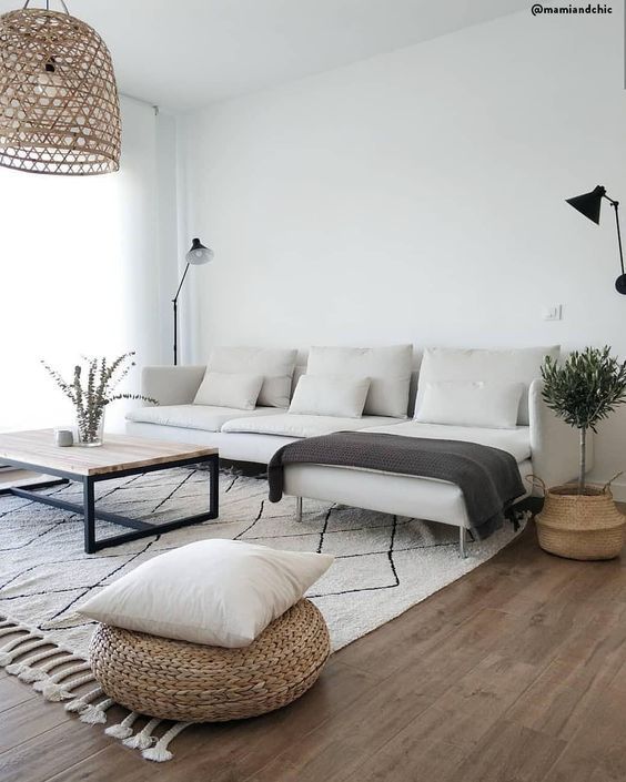 Scandinavian white interior design living room home