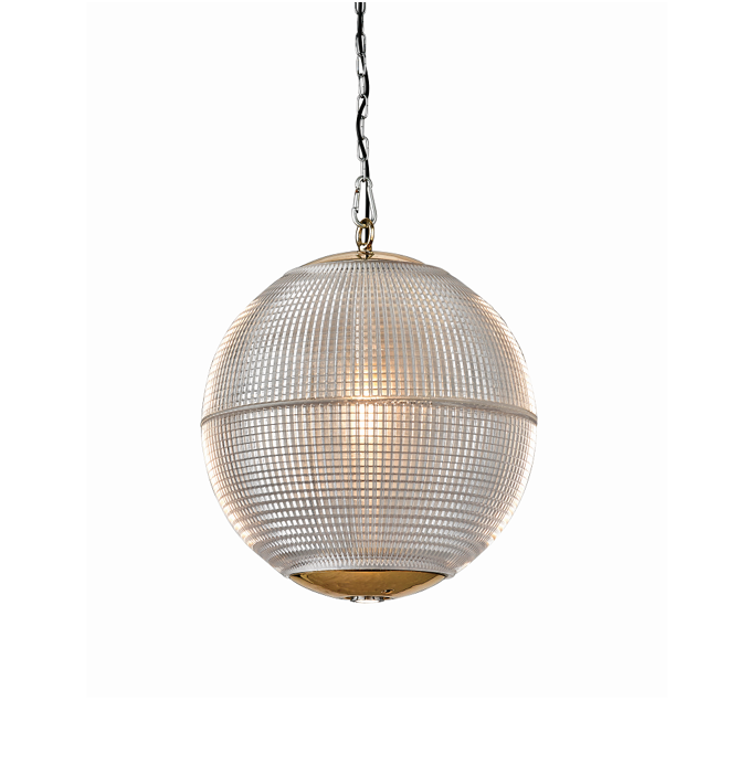 Hollen Globe Aged Brass Glass Pendant Light - The Schoolhouse Collection