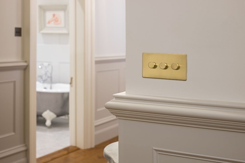 brushed brass dimmer light switch