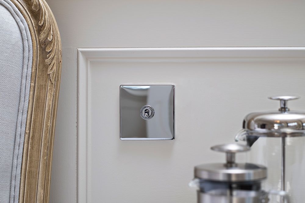 polished chrome toggle light switch