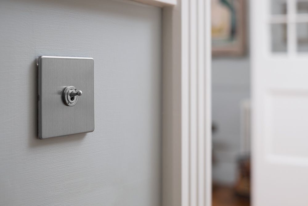 brushed chrome toggle light switch